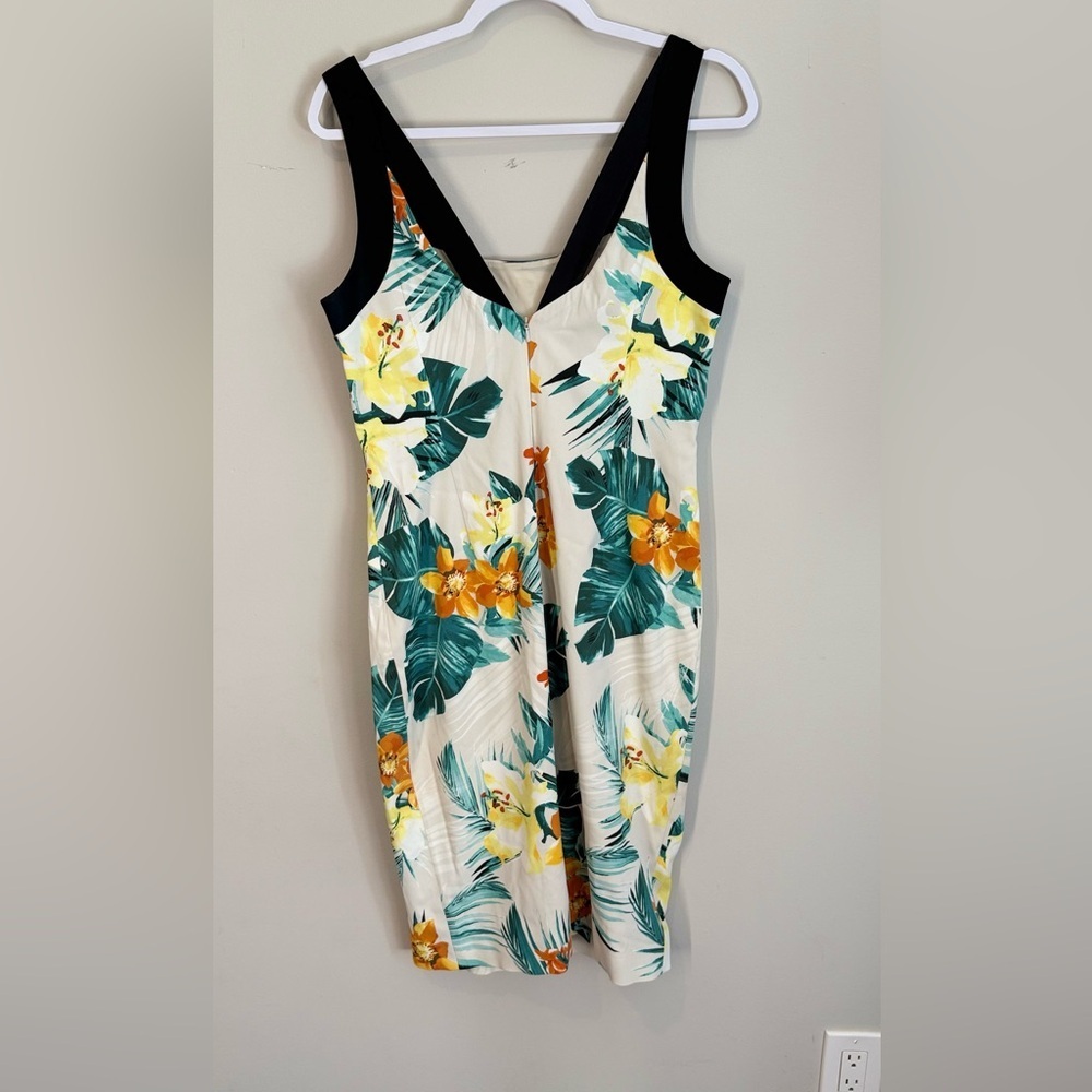 Karen Millen Sleeveless Floral Tropical Print Sheath Dress Size US10 1818 - Picture 8 of 13